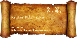 Kriha Mónika névjegykártya